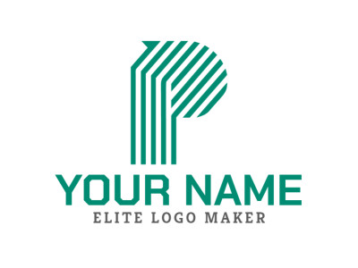 Design an eye-catching logo with the shape of letter "P" in a striped style, embodying a fresh idea.