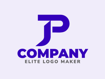 Um logotipo pictórico elegante apresentando a letra "P", projetado em tons de azul escuro para um toque profissional e moderno.