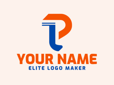 A creative logo for business featuring a minimalist letter 'P' in blue and orange, designed to make a bold, professional impression.