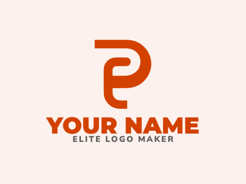 Um logotipo minimalista sutil, personalizável e elegante com as formas da letra 'P'.