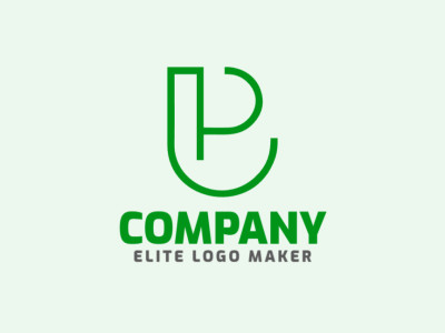 Un logotipo minimalista con la forma de la letra 'P', adecuado para una empresa con un estilo de diseño limpio y moderno.