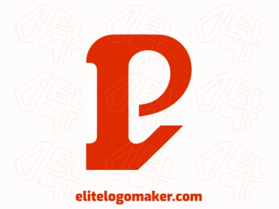 Um logotipo minimalista com a letra "P" em laranja vibrante, criando uma identidade de marca marcante com linhas limpas e design moderno.
