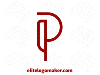 Logotipo cool y simple con un diseño bonito de la letra "P", creando una identidad visual moderna y limpia con elegancia y estilo.