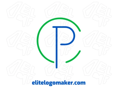 Un logo de negocios elegante con la letra "P" y líneas finas, perfecto para crear una identidad de marca profesional y moderna.