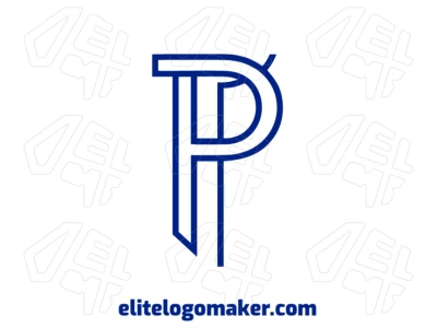 Um logo criativo com a letra "P" e detalhes interessantes, no estilo de letra inicial, perfeito para gerar uma identidade de marca única e memorável.