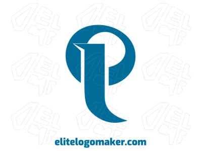 Crea una plantilla de logotipo con un diseño minimalista de la letra 'P', ofreciendo una identidad de marca moderna y profesional para empresas.
