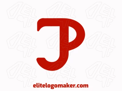 La letra 'P' en rojo con estilo minimalista, diseñada como una plantilla de logotipo de letra inicial, ofreciendo una apariencia limpia y moderna.
