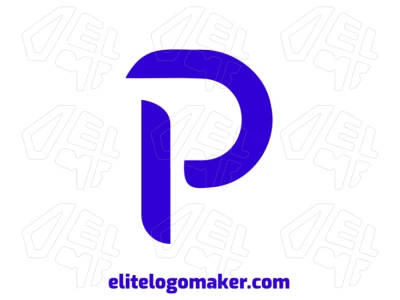 Um design moderno da letra 'P' com linhas elegantes, representando um estilo de inicial luxuoso e elegante.