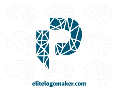 Concepto de letra inicial "P" con diseño de mosaico, creando una identidad visual única y artística.