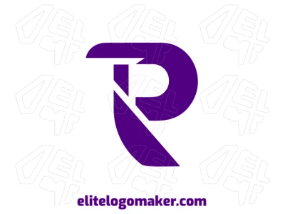 Logotipo editável com a letra "P" e uma ilustração simples, projetado para um visual limpo e profissional de letra inicial.