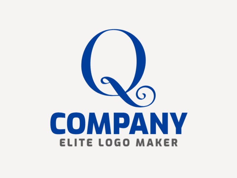 Um design de logotipo minimalista apresentando a letra 'Q' em um estilo simples e elegante, perfeito para uma marca sofisticada.