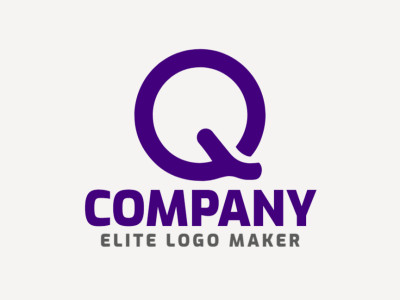 Un logotipo minimalista que presenta la letra 'Q' en púrpura, creando un diseño ideal, apropiado y llamativo.