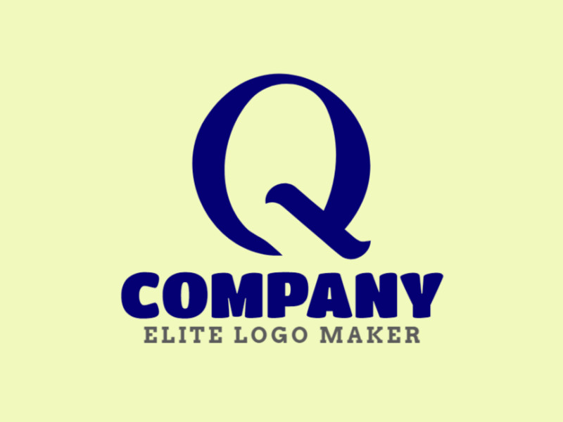 El logotipo muestra la letra 'Q' en un estilo minimalista, acentuado con un tono azul oscuro, emanando una presencia de marca refinada y profesional.