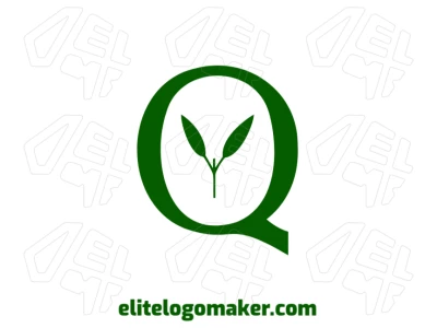 A letter 'Q' combined with a tree branch in an initial letter style, perfect for a unique logo design that represents elegance and nature.
