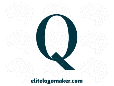 A letra 'Q' desenhada em um estilo simples, ideal para empresas, tornando-a um modelo de logo perfeito com um visual limpo e profissional.
