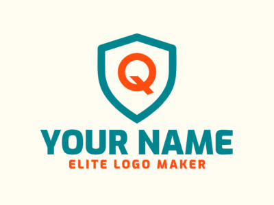 Diseño de logotipo con la letra 'Q' minimalista dentro de un escudo medieval, creando un símbolo atractivo e ideal para una empresa.