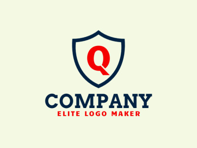 An emblematic logo featuring the letter 'Q' combined with a shield, exuding strength and stability with an orange and dark blue color scheme, ideal for a robust and trustworthy brand.