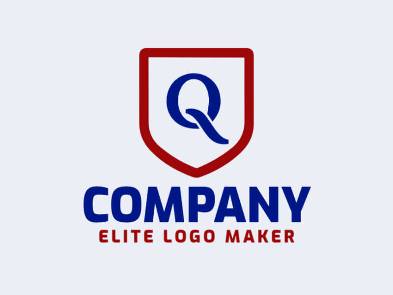 Um logotipo minimalista que funde a letra 'Q' com um escudo, epitomizando simplicidade e proteção em um design elegante.