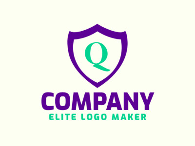 An emblem logo design featuring the fusion of letter "Q" and a shield, a noticeable illustration for branding.