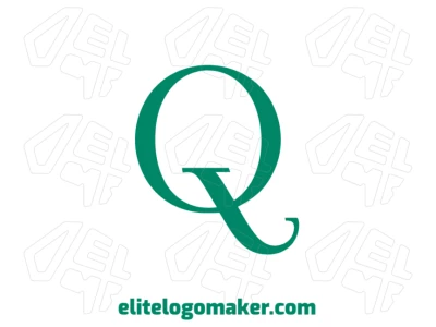 Design de logotipo para empresa com a letra "Q" em uma cor verde elegante e estilo minimalista, criando uma identidade visual profissional e moderna.
