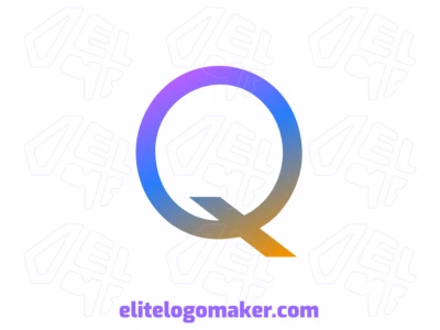 Logotipo da letra 'Q' com gradiente colorido, projetado em um estilo criativo que oferece um design vetorial moderno e legal para uma identidade de marca única.