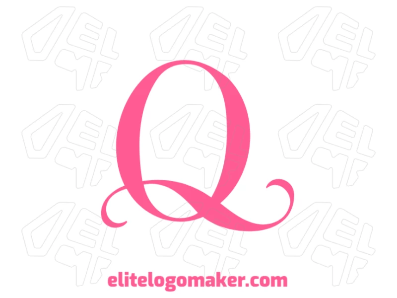 A letra 'Q' em estilo elegante com cor rosa, projetada de forma minimalista, tornando-a uma escolha adequada para uma marca refinada.