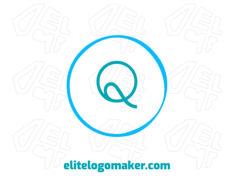 Logotipo minimalista e editável com a letra "Q" em um design fluido e abstrato para uma identidade visual elegante.