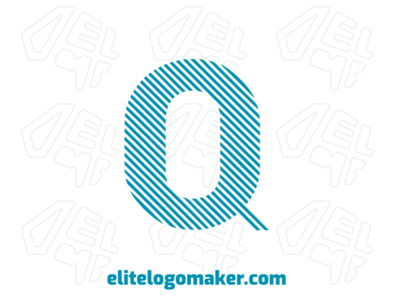 Um logotipo de empresa com a letra "Q" e múltiplas linhas azuis em um design listrado, perfeito para um criador de logotipo ideal.