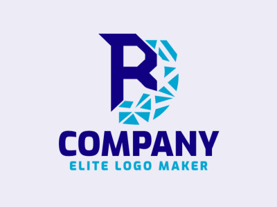 Un diseño de letra "R" en estilo mosaico, formado de manera intrincada para un emblema de marca cautivador.