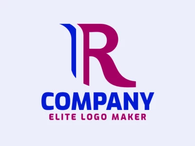 Um design de logotipo minimalista que exibe a forma elegante da letra 'R'.