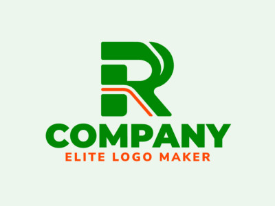 Un diseño de logo de letra inicial que muestra la letra "R", encarnando crecimiento y energía.