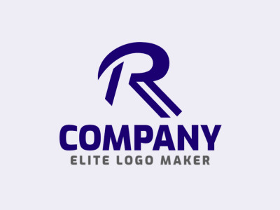 Un logotipo elegante y moderno con la letra 'R', perfecto para startups tecnológicas y negocios innovadores.