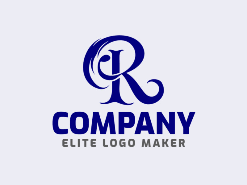 An initial letter logo design featuring the letter "R", portraying sophistication and professionalism.