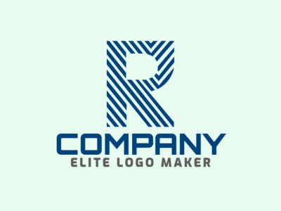 Un logotipo profesional y creativo con la letra 'R' formada por múltiples líneas, perfecto para una identidad de marca innovadora y moderna.