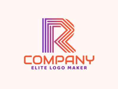 Un logo vibrante que muestra la letra 'R' en un diseño a rayas y degradado que mezcla tonos de naranja y morado.