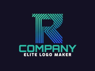 Un logotipo en estilo de rayas que presenta la letra 'R', ofreciendo una idea hermosa e interesante.