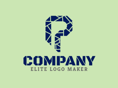 Un concepto de logotipo empresarial perfecto con la letra 'R' en un estilo vibrante de mosaico, simbolizando creatividad e innovación.