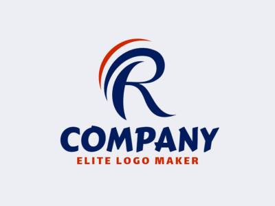 Un diseño de logotipo abstracto e ideal con la letra "R", diseñado para encarnar la versatilidad.