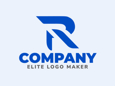 Diseño de logotipo simple con la letra 'R' en azul, equilibrando perfectamente claridad y elegancia para una identidad de marca directa e impactante.