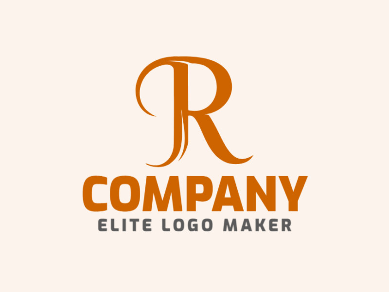 A dynamic initial letter logo design featuring the letter "R", with vibrant orange hues evoking energy and enthusiasm.