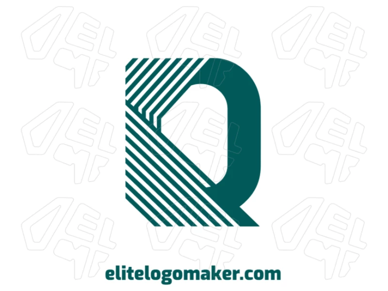 Editable logo featuring the letter 'R' combined with the letter 'Q' in a sleek and creative initial design.