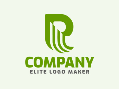 Logotipo moderno en forma de una letra R con diseño profesional y estilo simple.