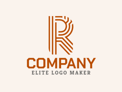 Un dinámico diseño de logo inicial 'R' con rayas, que transmite energía y modernidad, ideal para marcas innovadoras.