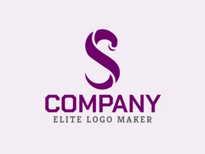 Um logotipo marcante destacando a letra inicial 'S', deixando uma impressão memorável com seu vibrante tom roxo.