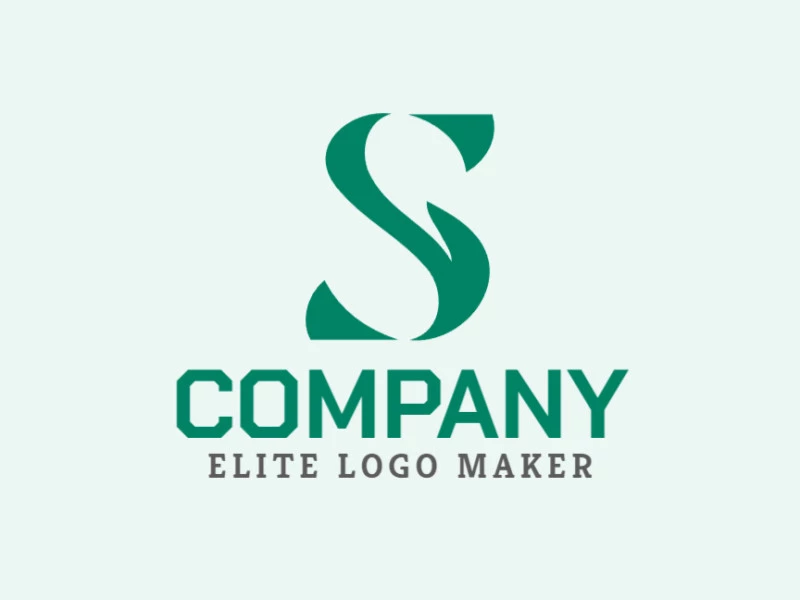 A minimalist logo design showcasing the letter 'S', exuding a sense of freshness with its green hue.