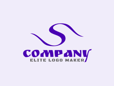 Un logotipo minimalista y sofisticado con la letra 'S' en un diseño elegante y moderno con tonos elegantes de púrpura.