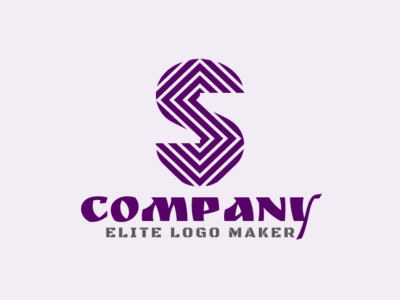 Un logotipo monoline sofisticado con la letra 'S', elegantemente diseñado con líneas fluidas en púrpura.