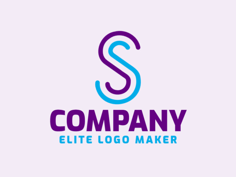 A sleek 'S' letter logo design, blending simplicity and sophistication in shades of blue and purple.
