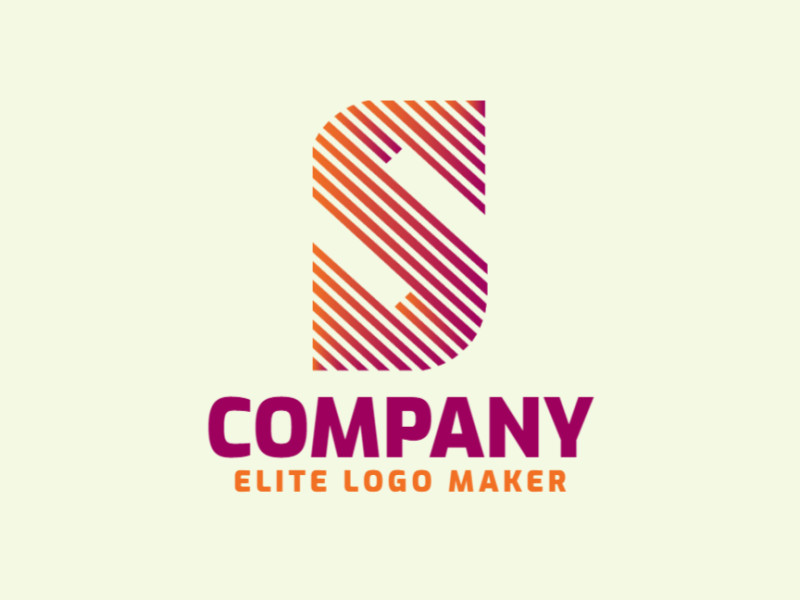 A dynamic striped logo design featuring the letter 'S', with a captivating gradient of orange and purple hues.