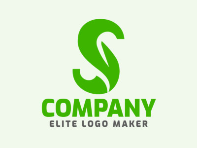 Um design de logo de letra inicial dinâmico apresentando a letra "S" em verde vibrante, representando crescimento e energia.